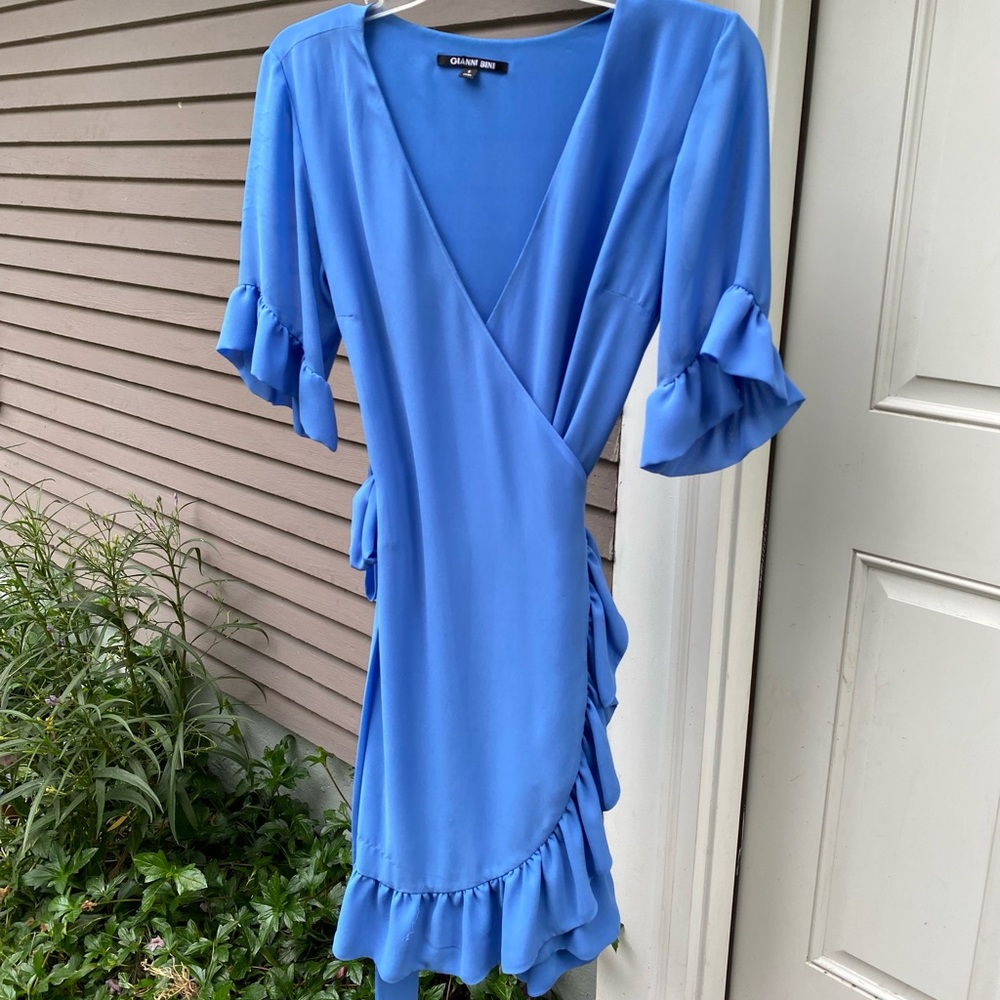 GIANNI BINI Beautiful blue wrap dress! Worn twice!